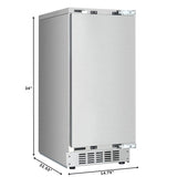 KoolMore Reserve 15 in. Residential Panel Ready Ice Maker 57 lbs/24hr in Stainless-Steel (KM-BIM57-PR)