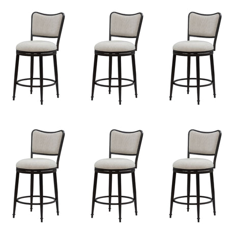 Baxter - Steel Frame Fabric Upholstered Swivel Counter Height Barstool