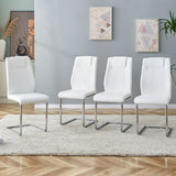 Modern Dining Chairs With Padded Seat, Metal Legs