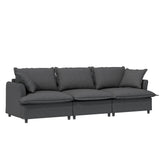 Living Room Set Modular Sectional Couch, Upholstered Sofa & Armchair & Movable Ottoman