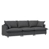 Living Room Set Modular Sectional Couch, Upholstered Sofa & Armchair & Movable Ottoman