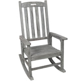 Oversized Porch Rocker Chair With Wide Seat And Tall Backrest