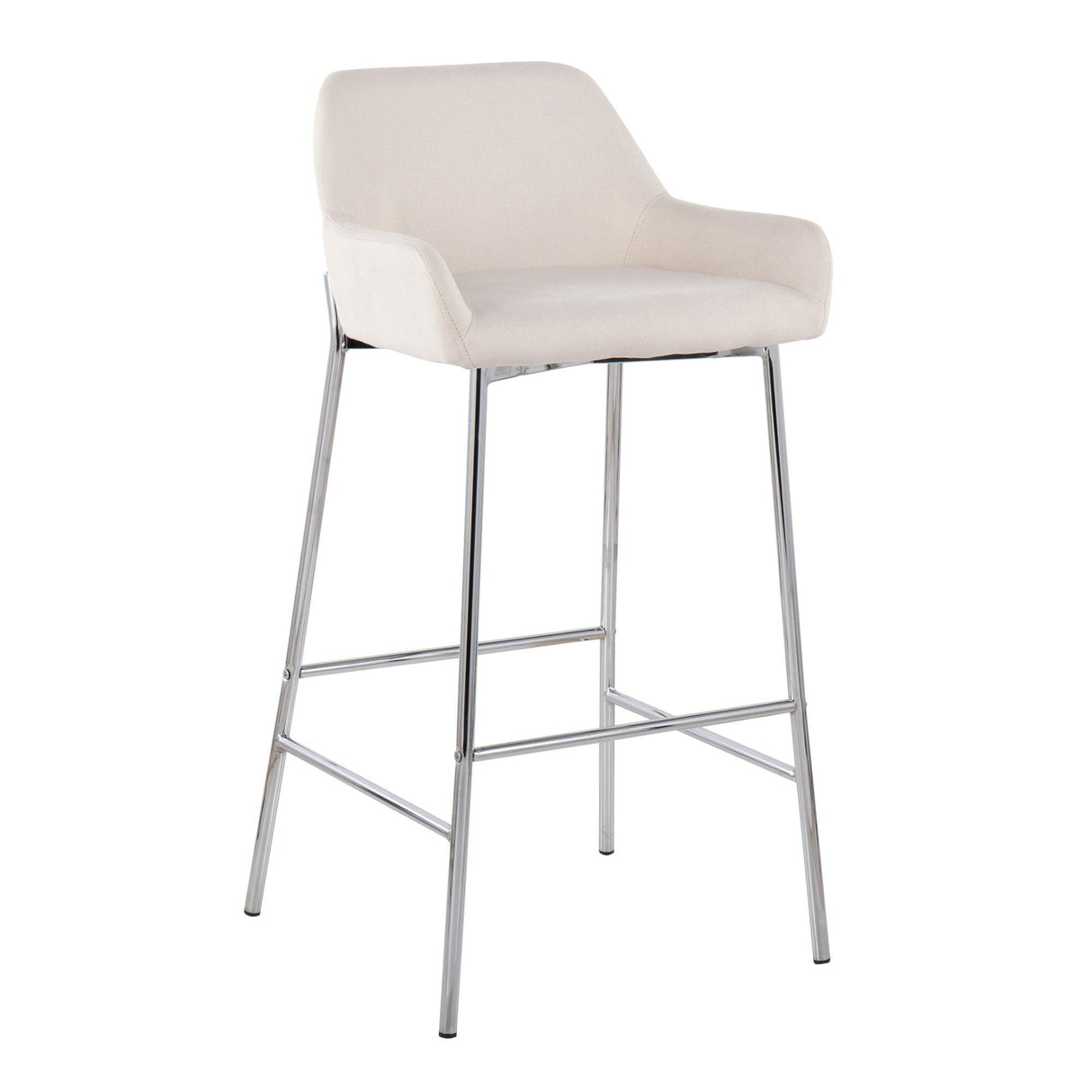 Daniella - Fixed-Height Bar Stool Set - Chrome Frame