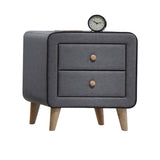 Valda - Nightstand - Light Gray Fabric