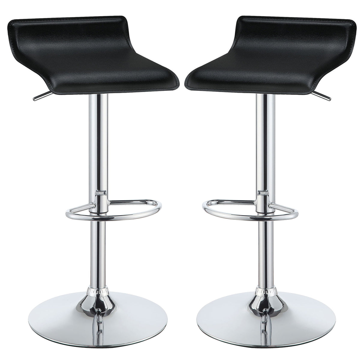 Backless Bar Stool With Adjustable Height - Black