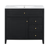 Bathroom Vanity With Sink, Cabinet With 3 Drawers And Adjustable Shelf