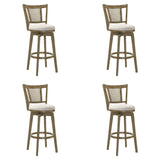 Isla - 30" Putty Brown Bar Height Rubberwood Swivel Barstool