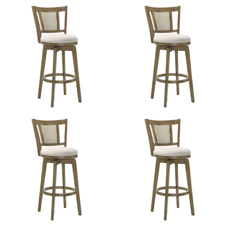 Isla - 30" Putty Brown Bar Height Rubberwood Swivel Barstool