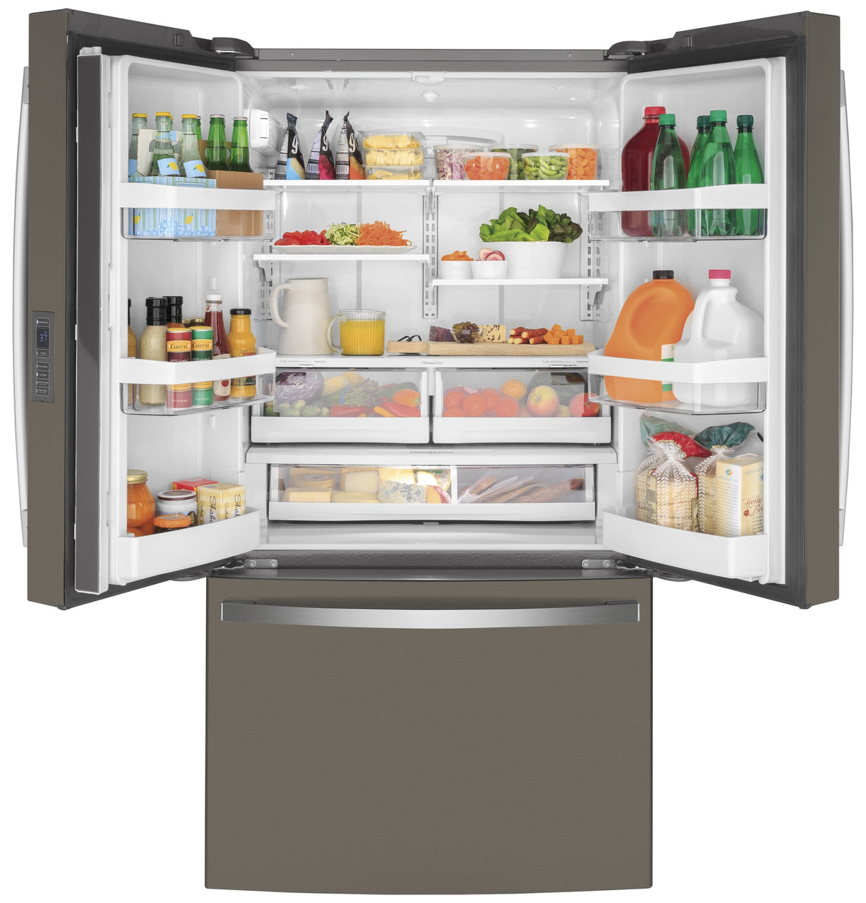 GE GWE23GMNES - 36 in. 23.1 cu. ft. Counter Depth French Door Refrigerator with Ice Maker - Fingerprint Resistant Slate