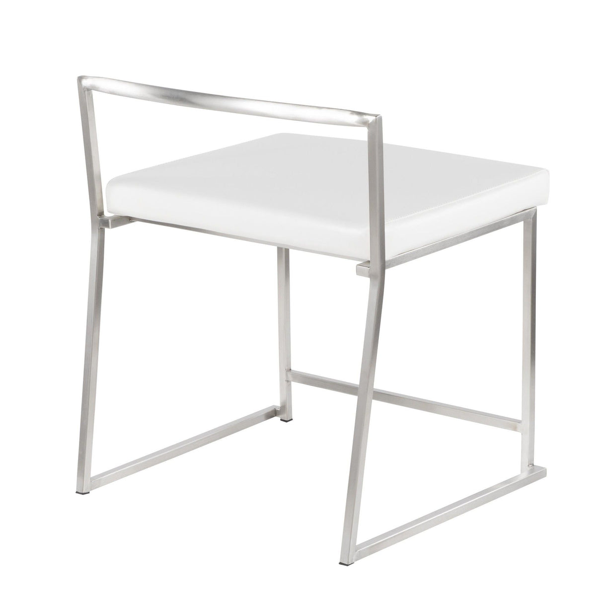 Fuji - Contemporary Stackable Dining Chair (Set of 2) - Silver Frame