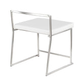 Fuji - Contemporary Stackable Dining Chair (Set of 2) - Silver Frame