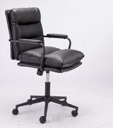 Office Chair Mid Back Desk Chair Modern Excutive Office Chair With Arms And Wheels For Home Office - Black