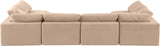 Comfy - 6 Piece Velvet Modular Armless Sectional