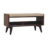 Solid Wood Bench With Upholstered Sea