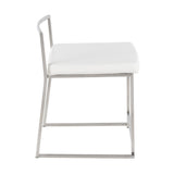 Fuji - Contemporary Stackable Dining Chair (Set of 2) - Silver Frame