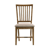 Wallace II - Side Chair (Set of 2) - Tan Linen & Weathered Oak