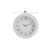 Nysa - 20" Wall Clock - Mirrored & Faux Crystals