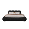 Luxury Upholstered Platform Bed With Oversized Padded Backrest And Solid Wood Frame
