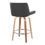 Santi - 25" Fixed-Height Counter Stool With Swivel - Zebra Wood (Set of 2)