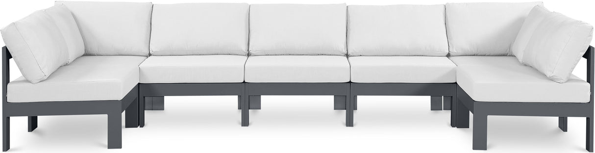 Nizuc - Outdoor Patio 7 Piece Modular Sectional With Gray Frame