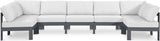 Nizuc - Outdoor Patio 7 Piece Modular Sectional With Gray Frame