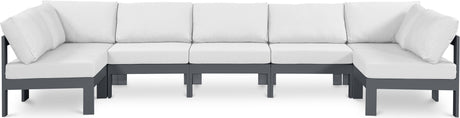 Nizuc - Outdoor Patio 7 Piece Modular Sectional With Gray Frame