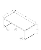 Coffee Table Rectangular For Living Room Clear Tempered Glass