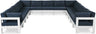 Nizuc - Outdoor Patio 13 Piece Modular Sectional With White Frame