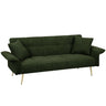 Convertible Double Futon Sofa Bed With Folding Armrests For Living Rooms