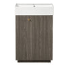 Bathroom Vanity With Sink, Freestanding Wood Grain Cabinet With Storage