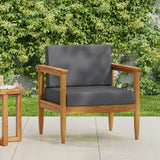 Outdoor Club Chair, Patio Chair With Teak Acacia Wood Frame - Dark Gray