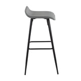 Ale - Contemporary Fixed-Height Barstool (Set of 2) - Black Steel Frame