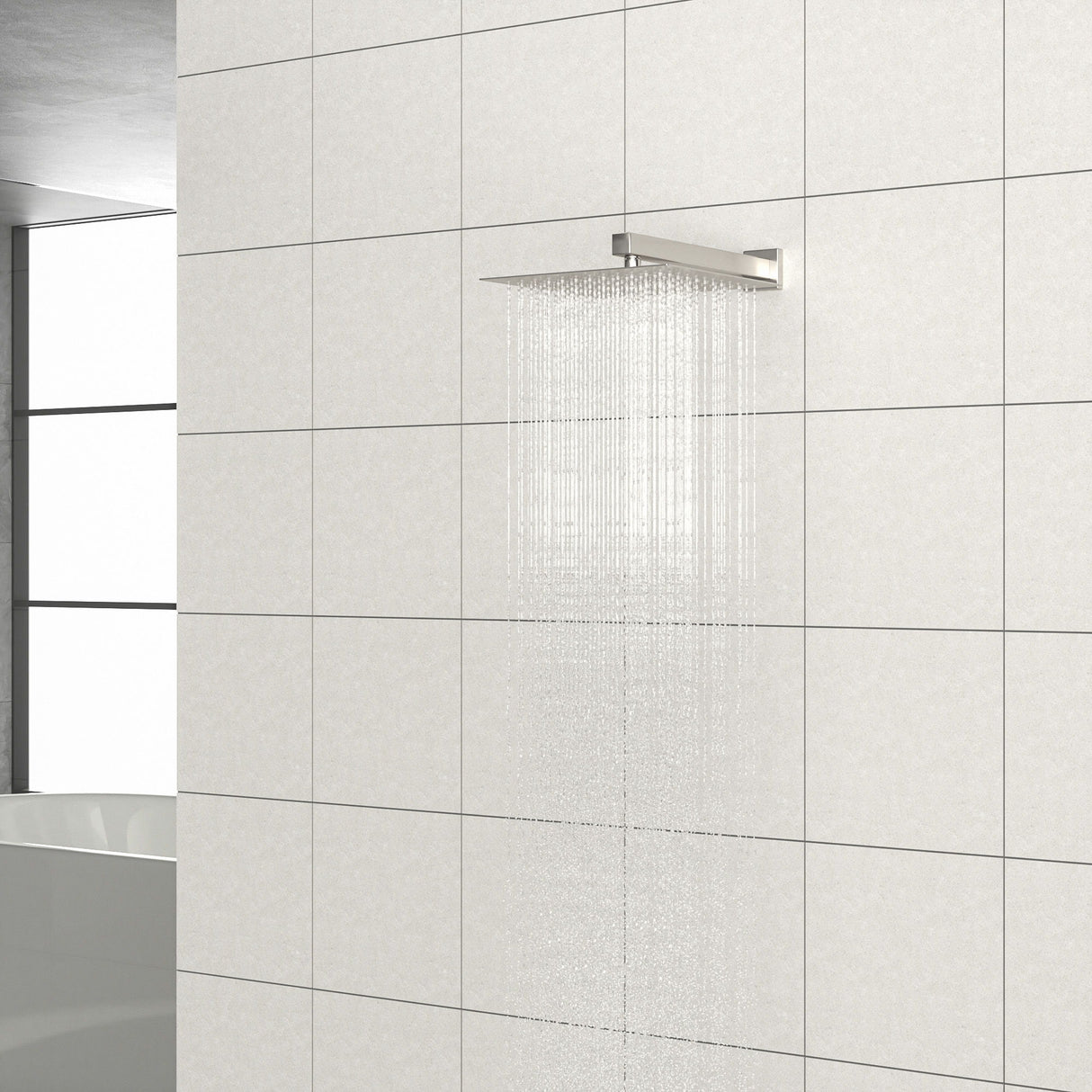 Ultra Thin Square Rainfall Shower Head Stainless Steel, Wall Or Ceiling Mount