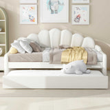 Upholstery Daybed Frame With Shell Shaped Backrest