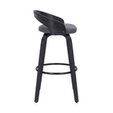 Sonia - 26" Counter Height Swivel Bar Stool - Black Wood