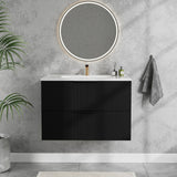 Modern Wall Mounted Floating Bathroom Vanity With Sink And Drawers
