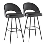 Renee - Upholstered Fixed-Height Barstool (Set of 2) - Black Base