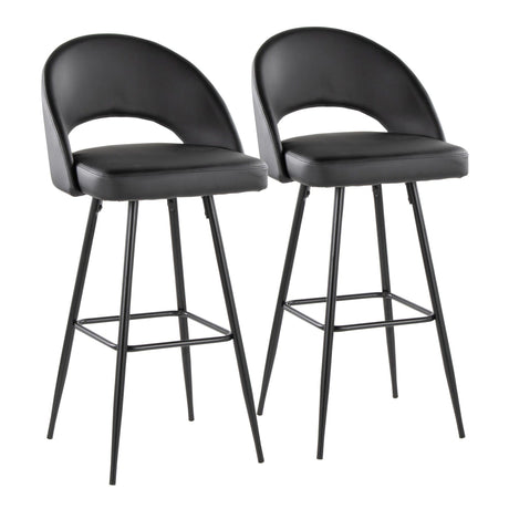 Renee - Upholstered Fixed-Height Barstool (Set of 2) - Black Base