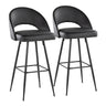 Renee - Upholstered Fixed-Height Barstool (Set of 2) - Black Base
