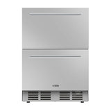 24 in. Built-in Two-Drawer Outdoor Refrigerator in Stainless-Steel (KM-OKS-RD2)