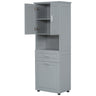 Tall Bathroom Cabinet With Tilt-Out Laundry Basket And Upper Storage