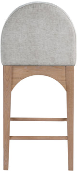 Waldorf - Chenille Stool With Natural Legs