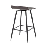 Ale - Contemporary Fixed Height Counter Stool (Set of 2) - Black Steel Frame