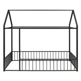 Metal Bed House Bed Frame With Fence