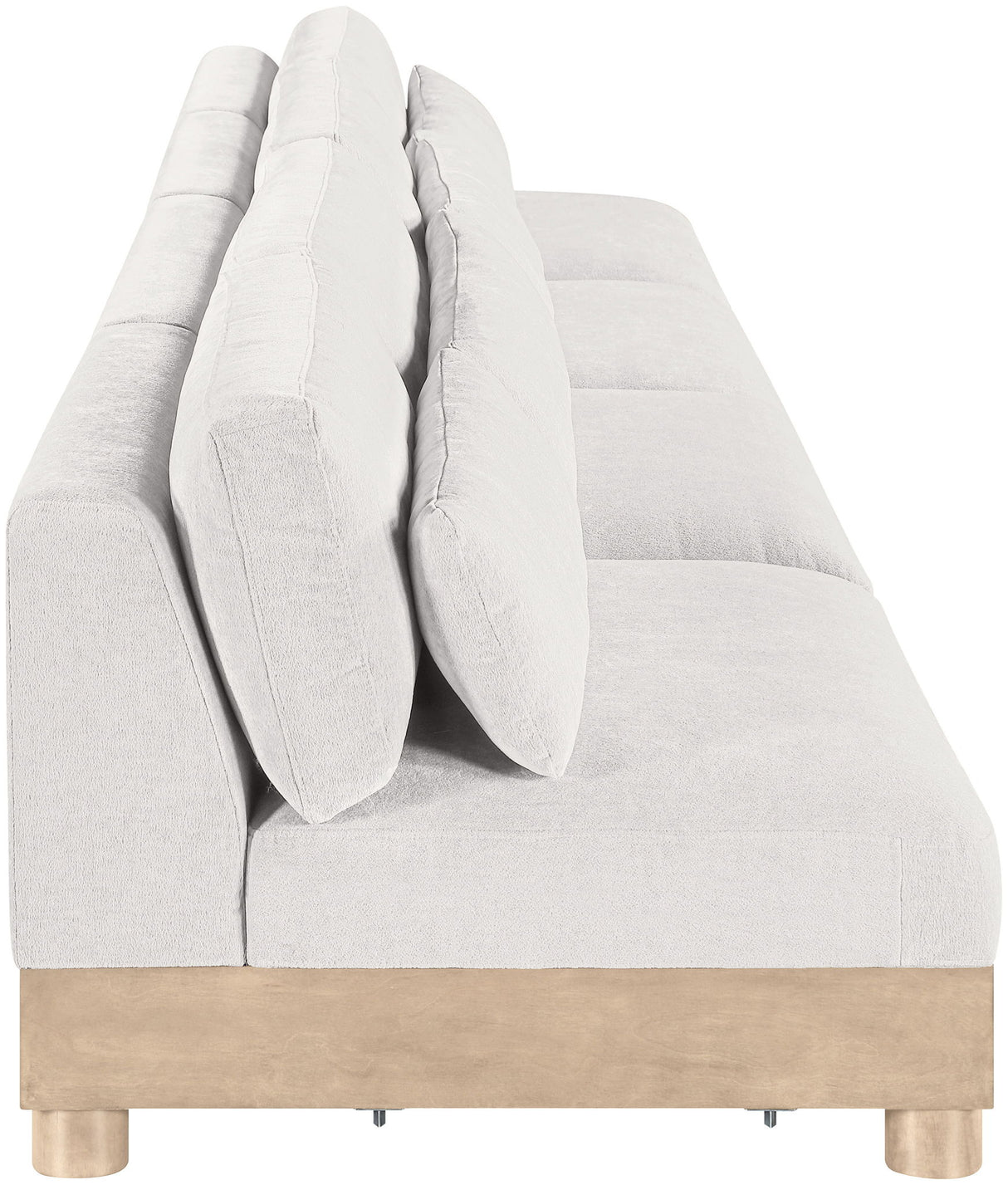 Turin - Chenille Fabric Upholstered Modular Sectional - White