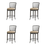 Vince - Commercial Grade Steel Frame Faux Leather Upholstered Swivel Counter Height Barstool