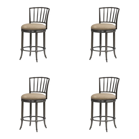 Vince - Commercial Grade Steel Frame Faux Leather Upholstered Swivel Counter Height Barstool