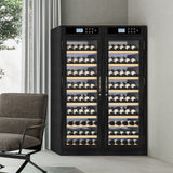 Wine Cooler With Dual Zone Temperature Control, Vacuum Insulated Door - Black
