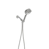 Multi Function Adjustable Hand Shower 8 Function Hand Shower Plastic With Wall Mount - Chrome