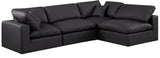 Comfy - 4 Piece Faux Leather Modular Armless Sectional